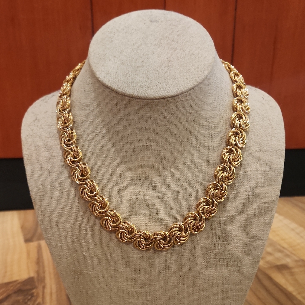 Vintage Gold Rope Twist Necklace